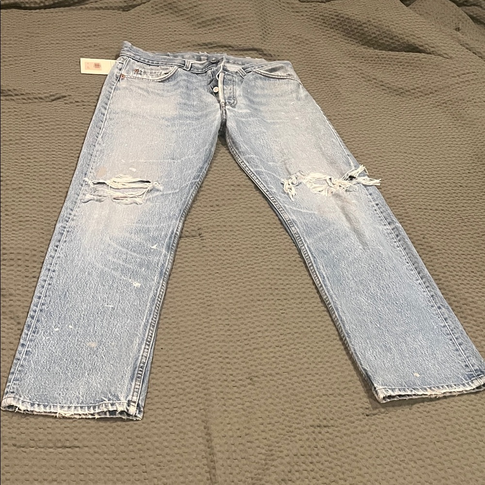 Levi's Men's Ripped Light Blue Jeans